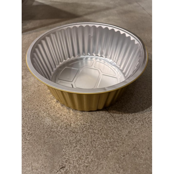 алум.съд 5199G-Жълта тава, кръг,размер d 280мм/h100мм  дъно d 220мм,дебелина на формата 2мм