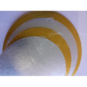 Табла за торта  Ф 28см кръг двуцветна  Silver & Gold