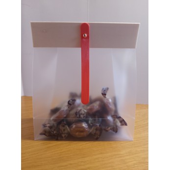 Плик 13х15х6см за сладки с бамбуков накрайник и кожена закопчалка 