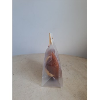 Плик 13х18х6см за сладки с бамбуков накрайник и кожена закопчалка 