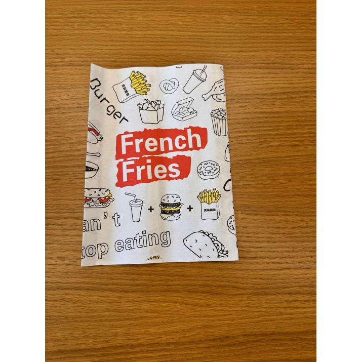 хартиен плик French Fries 18х25см, маслоустойчив (100бр)