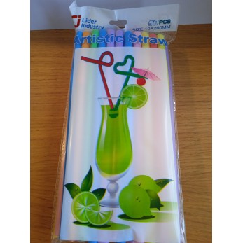 Сламки Бъбъл Чай за Коктейли, с чупеща зона голям отвор Ф12мм