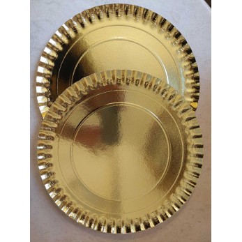 поднос златист - чинийка Ф 20см (малък кръг) Gold, 10бр/пакет