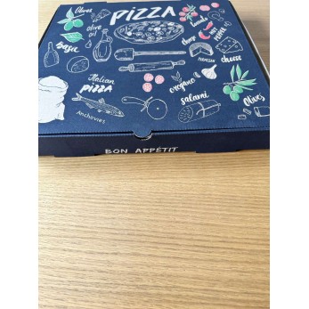 кутия за пица  "Bon Appetit черна" 33х33х4см, 100бройки в стек