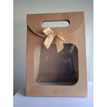 Кутия за сладки и бонбони (тип:пликче) с панделка и прозорец 12бройки