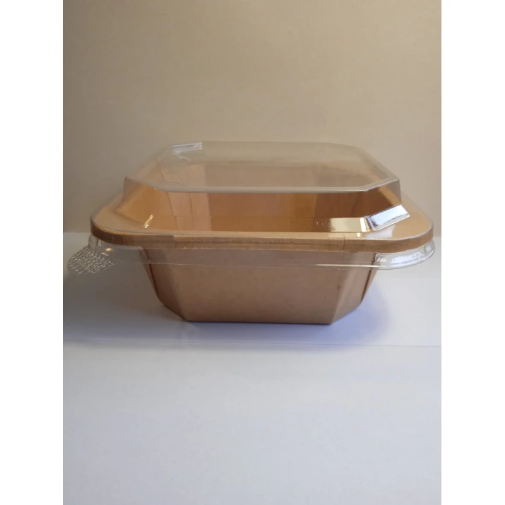 Купа KRAFT PAPER BOWL  дъно+капак прозрачен