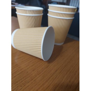 Картонени чаши 8 OZ-220мл картон Kraft- Riple, 25бр/пак. Картонени чаши 8 OZ-220мл картон Kraft- Riple, 25бр/пак.