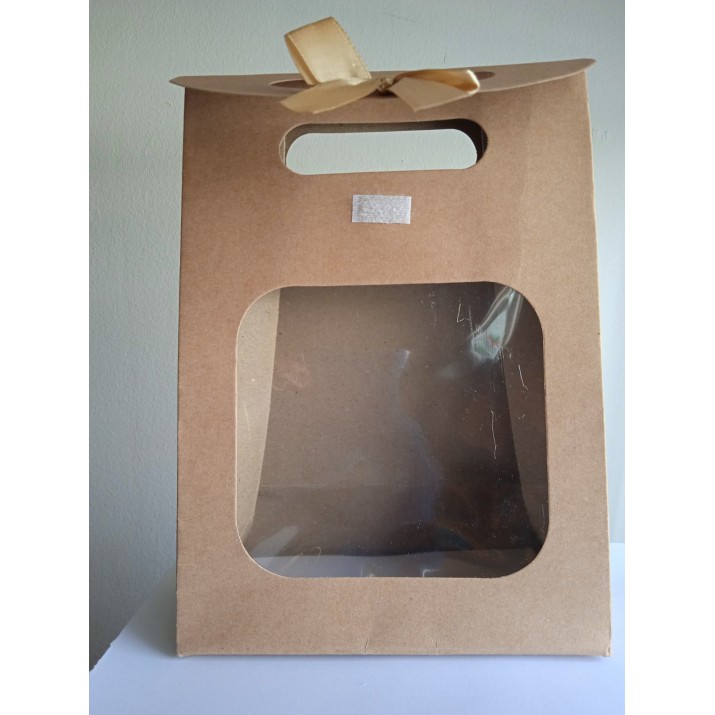 Кутия за сладки и бонбони (тип:пликче) с панделка и прозорец 12бройки