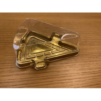 Кутия за парче торта със златно дъно, 50бройки в опаковка