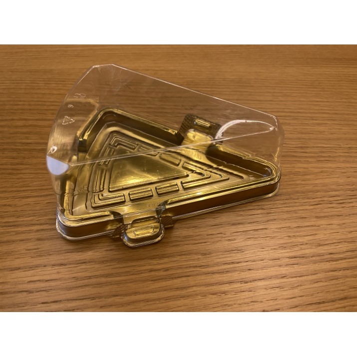 Кутия за парче торта със златно дъно, 50бройки в опаковка