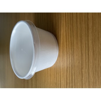 Купа за супа  бяла Soup Cup дъно с прозрачен капак