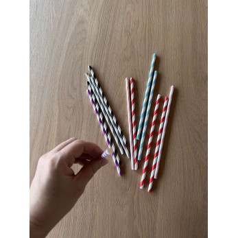Сламки хартиени Striped (райета) - 100бройки в пакет Сламки хартиени Striped (райета) - 100бройки в пакет