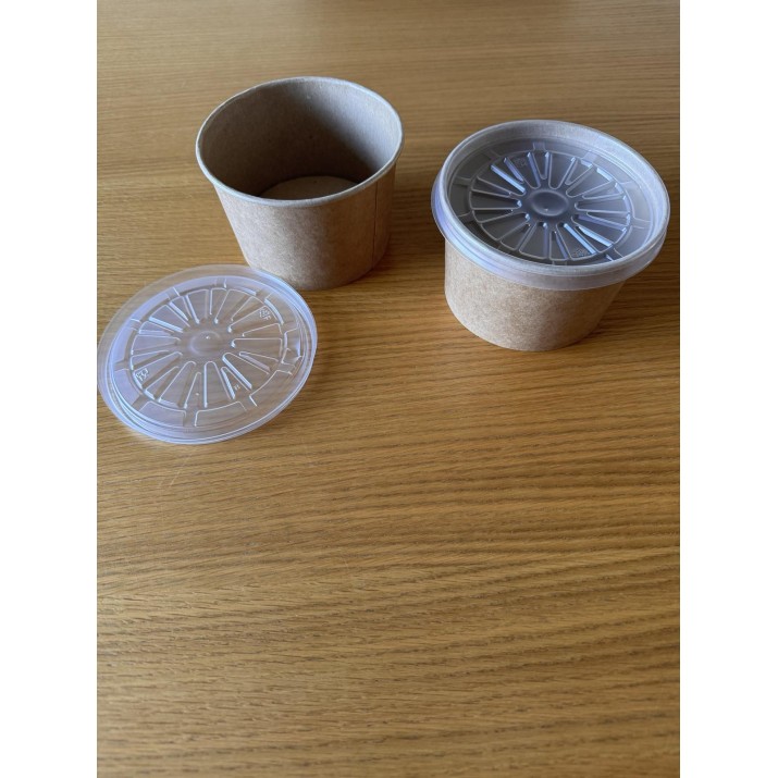 Картонена купа за супа 16 OZ - дъно и PET капак 