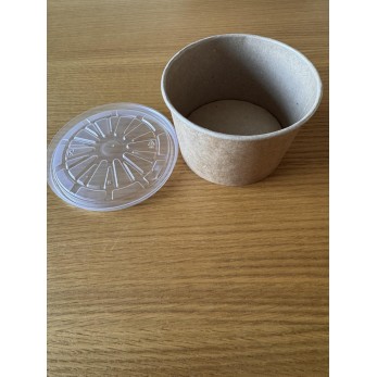 Картонена купа за супа 16 OZ - дъно и PET капак 