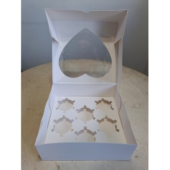 Картонена опаковка Сърце за 6брой мъфини, кексчета, курабийки, целувки и други видове сухи сладки.... Картонена опаковка Сърце за 6брой мъфини, кексчета, курабийки, целувки и други видове сухи сладки....