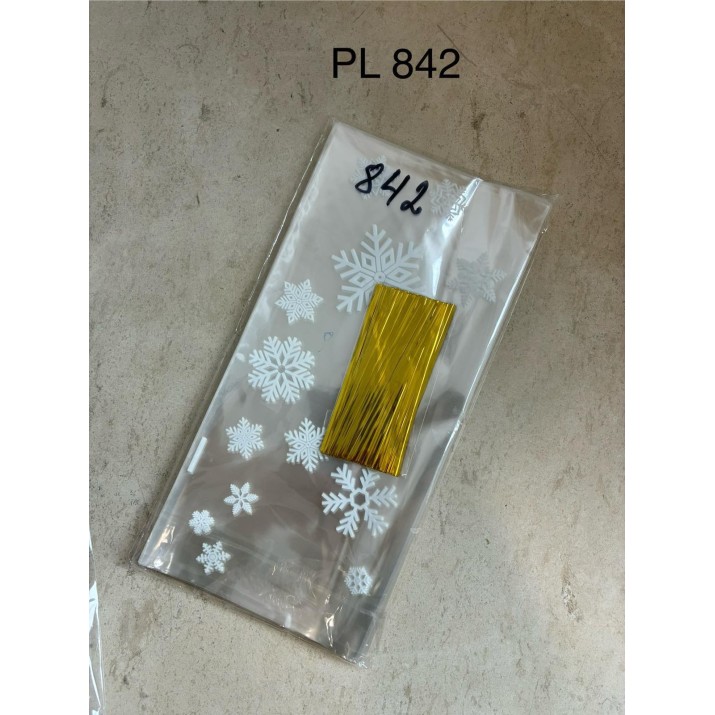 РР плик 13х27х3см, Коледни Снежинки