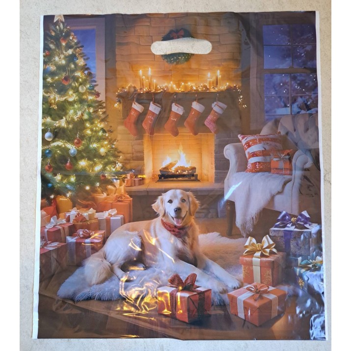 чанта " Коледна камина" с вътрешна дръжка