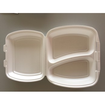 кутия за храна от EPS HB12 модел  с две деления на дъното и свързан капак