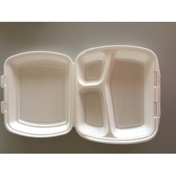 кутия за храна от EPS 23А-HB13 модел  с три деления на дъното и свързан капак