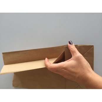 харт.плик ЕП Кафяв  с правоъгълно дъно 14х26х6см   