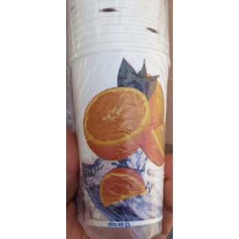 картонена чаша 12 OZ "Портокали" за студени напитки
