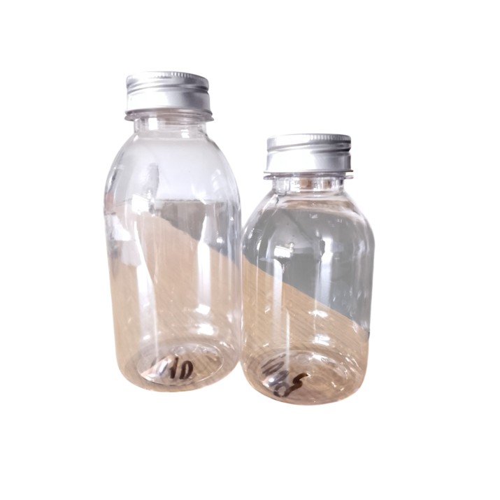 Бутилка за фреш, смути, лимонада 350 мл с капаче и отвор за сламка