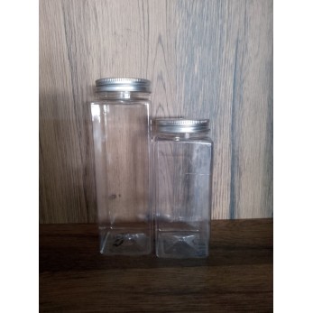 Бутилка за сок 380мл квадрат, с капак с дупка