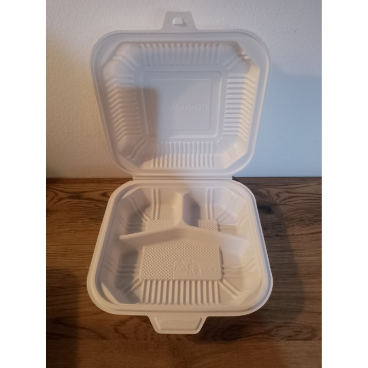 Био разградима кутия Degralen Голяма с три отделения и капак 24х19.5х6см, 50бройки в пакет