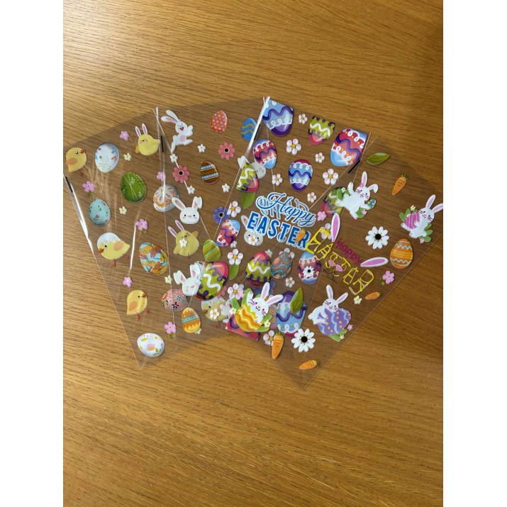 РР плик 13х27х3см  "Зайче за Великден прозрачно микс 4различни" 100бройки в пакет, (160пак. в чувал)