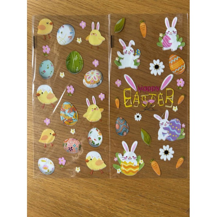 РР плик 13х27х3см  "Зайче за Великден прозрачно микс 4различни" 100бройки в пакет, (160пак. в чувал)