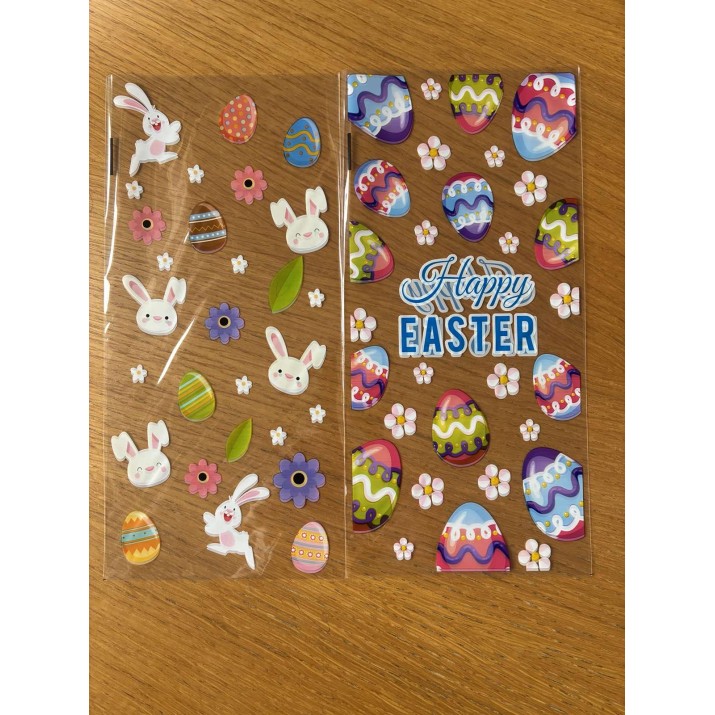 РР плик 13х27х3см  "Зайче за Великден прозрачно микс 4различни" 100бройки в пакет, (160пак. в чувал)