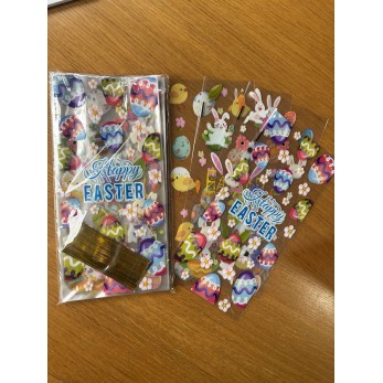 РР плик 13х27х3см  "Зайче за Великден прозрачно микс 4различни" 100бройки в пакет, (160пак. в чувал)