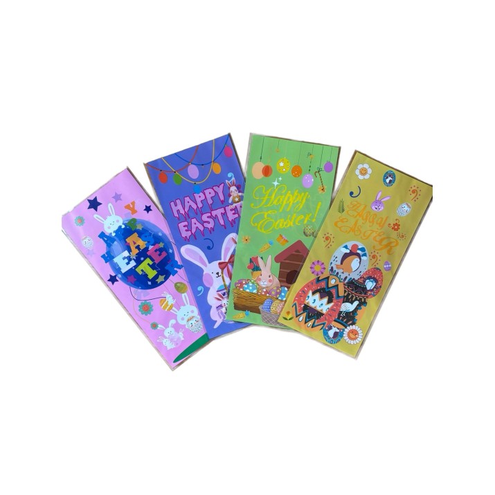 РР плик 13х27х3см  "Великденски яйца микс 4 различни" 100бройки в пакет (160пак. в чувал)