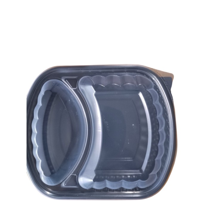 черна кутия с 2 отделения РР с проз.капак, 50бр.в пакет