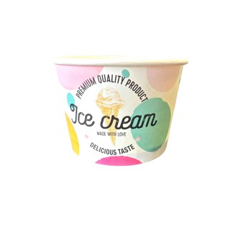 кофичка за сладолед, Голяма 280CC(три топки сладолед)9 OZ,с печат ICE  Cyrkles 280cc,50бр/стек