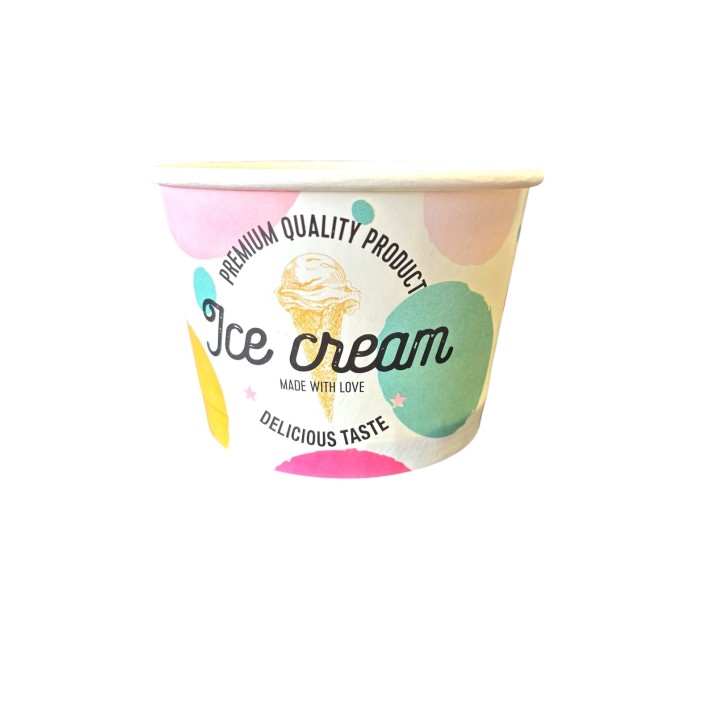 кофичка за сладолед, Голяма 280CC(три топки сладолед)9 OZ,с печат ICE  Cyrkles 280cc,50бр/стек