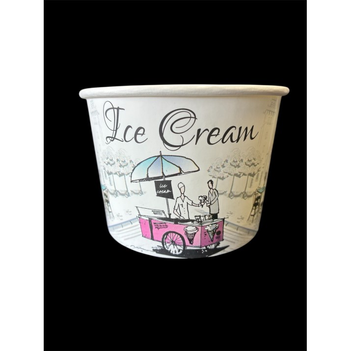 кофичка за сладолед, Голяма 280CC(три топки сладолед)9 OZ,с печат ICE Romantika 280cc,50бр/стек