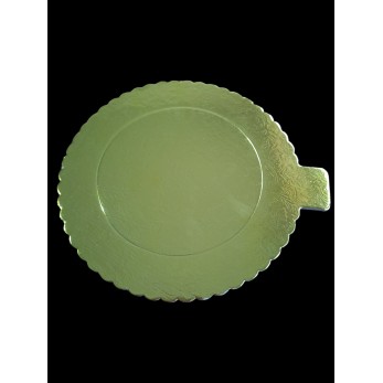 подложка  плътна мукава Ф190мм златна С ДРЪЖКА, 10бр/пакет