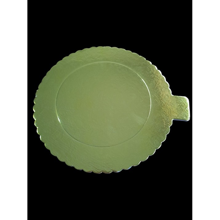 подложка  плътна мукава Ф190мм златна С ДРЪЖКА, 10бр/пакет