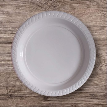 чиния 10 (кръгла, бяла, МАЛКА-Ф18см), 15р/пакет 