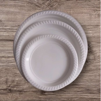 чиния 23 (кръгла, бяла, СРЕДНА-Ф23см), 12р/пакет