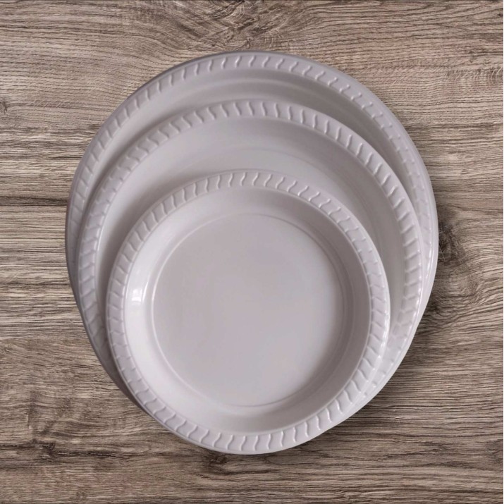 чиния 23 (кръгла, бяла, СРЕДНА-Ф23см), 12р/пакет