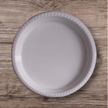 чиния 25 (кръгла, бяла, ГОЛЯМА-Ф25см), 10р/пакет