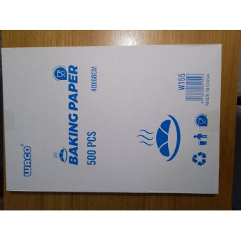 хартия за печене - двустранен силикон, размер 60х40см, маслоустойчива, 500листа в кутия