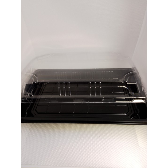 Суши кутия 223х135х48мм,модел XYW07, черно дъно с прозрачен капак