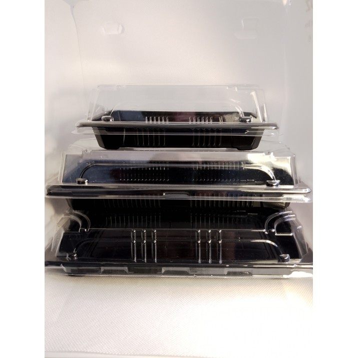 Суши кутия 223х135х48мм,модел XYW07, черно дъно с прозрачен капак