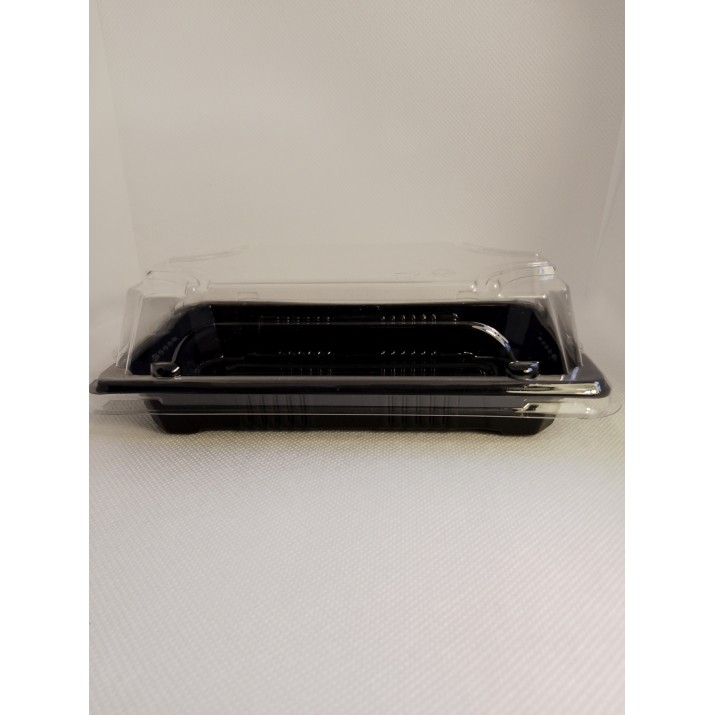 Суши кутия 160х90х43мм, черно дъно с прозачен капак