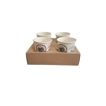 кошничка за чаши 4броя Kraft картонена , пакет 50бройки кошничка за чаши 4броя Kraft картонена , пакет 50бройки