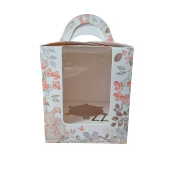 Кутия за мъфин с прозорец и дръжка – "Весело Зайче" (10бр) Кутия за мъфин с прозорец и дръжка – "Весело Зайче" (10бр)