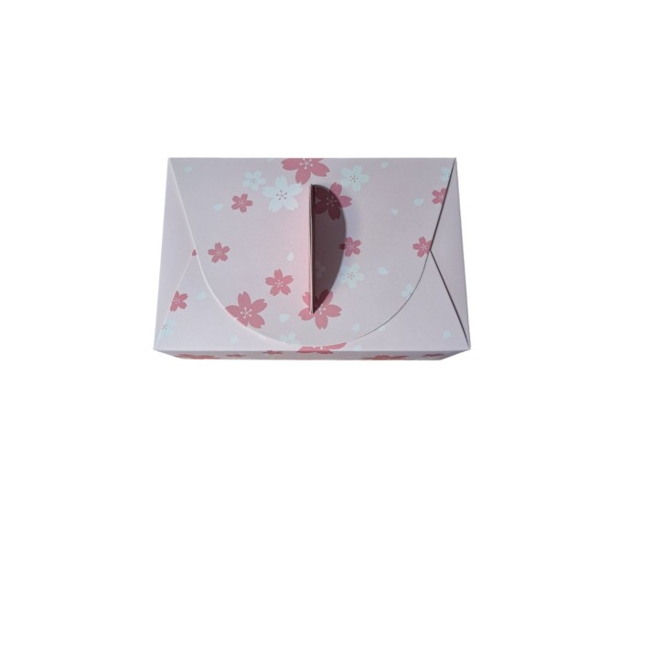 кутия за сладки с дръжка-розова голяма,р-р18х12х5.5см.